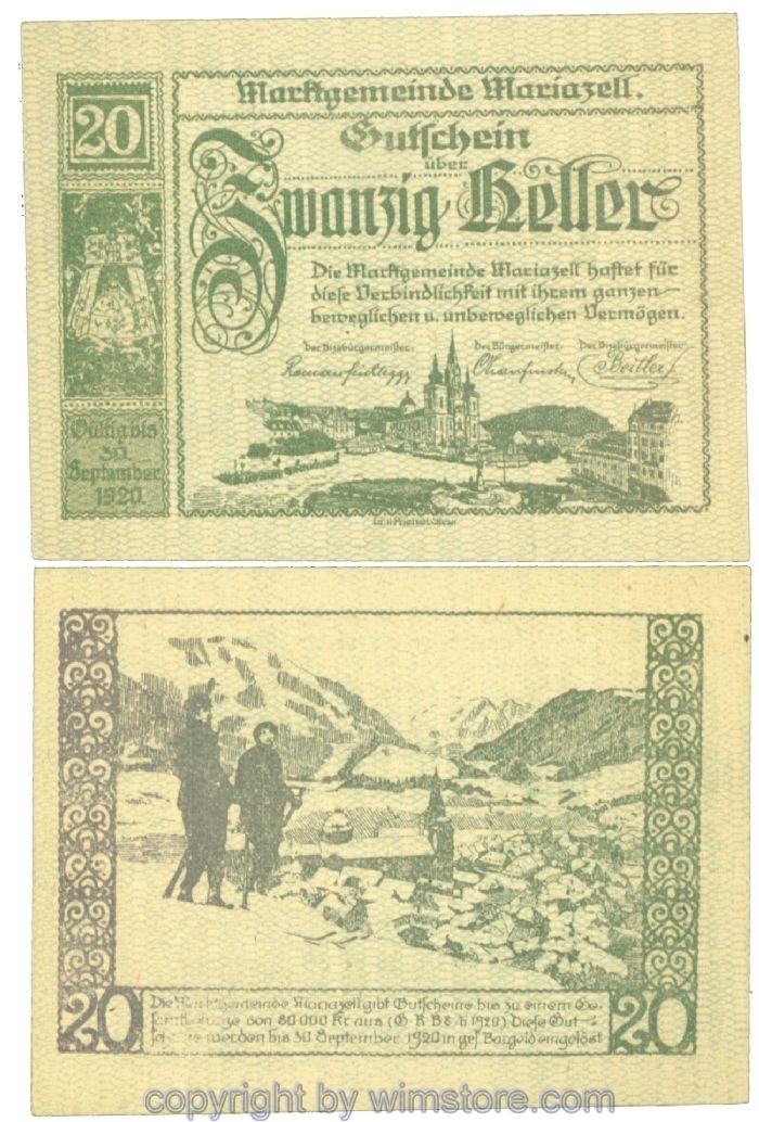 Mariazell, J00590IIb2, 20 Heller; 1