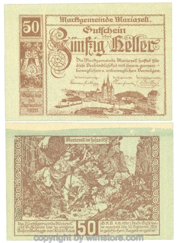 Mariazell, J00590IIc1, 50 Heller; 1