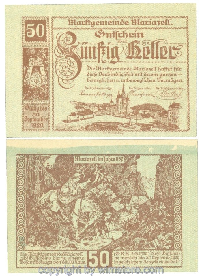 Mariazell, J00590IIc1, 50 Heller; 1