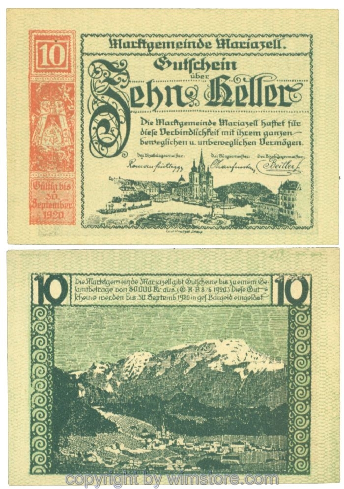 Mariazell, J00590IIIa, 10 Heller; 1