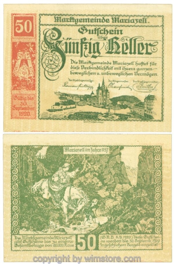 Mariazell, J00590IIIa, 50 Heller; 1