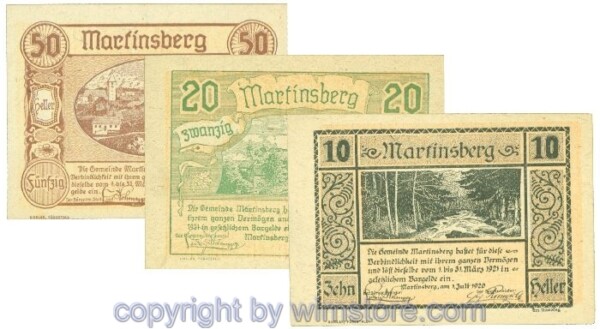 Martinsberg, J00593, Serie 10, 20, 50 Heller; 1