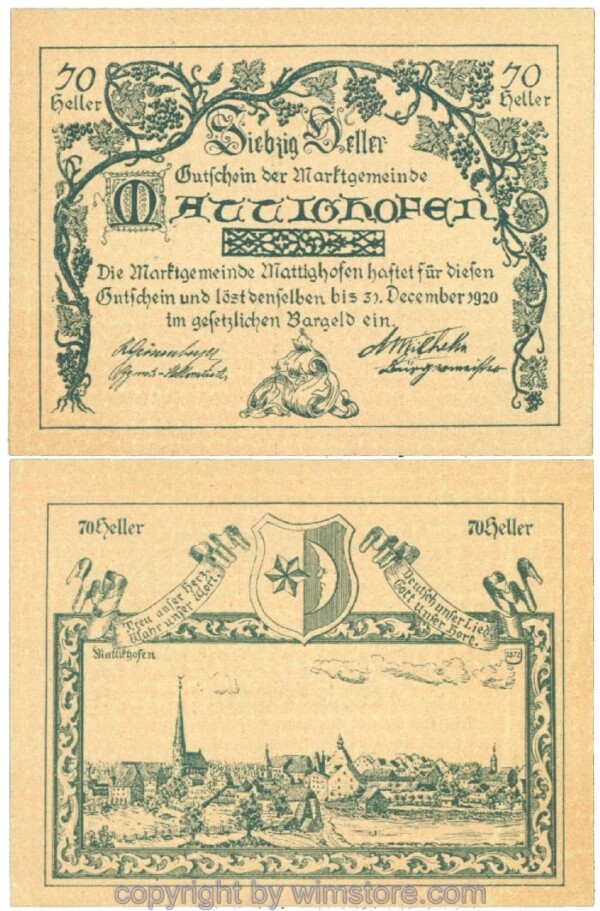Mattighofen, J00594Id, 70 Heller; 1