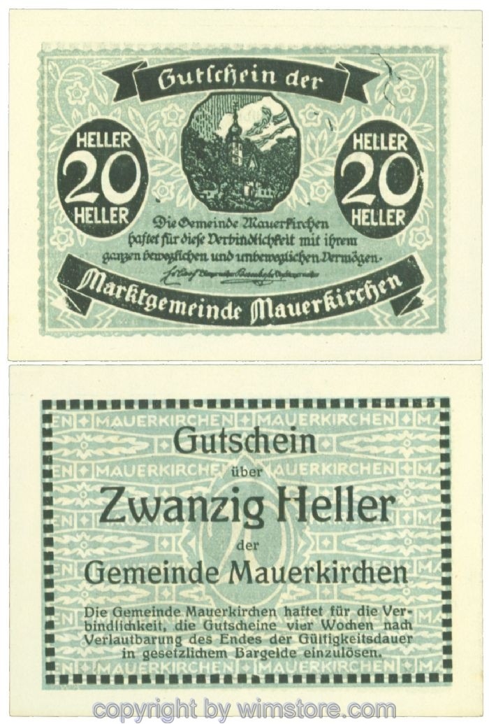 sn108855 Mauerkirchen, J00598IBa, 20 Heller; 1