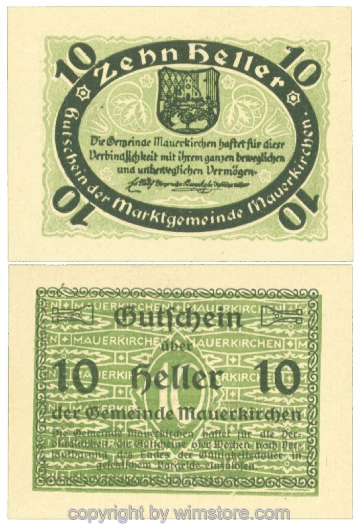 sn108863 Mauerkirchen, J00598ICa, 10 Heller; 1