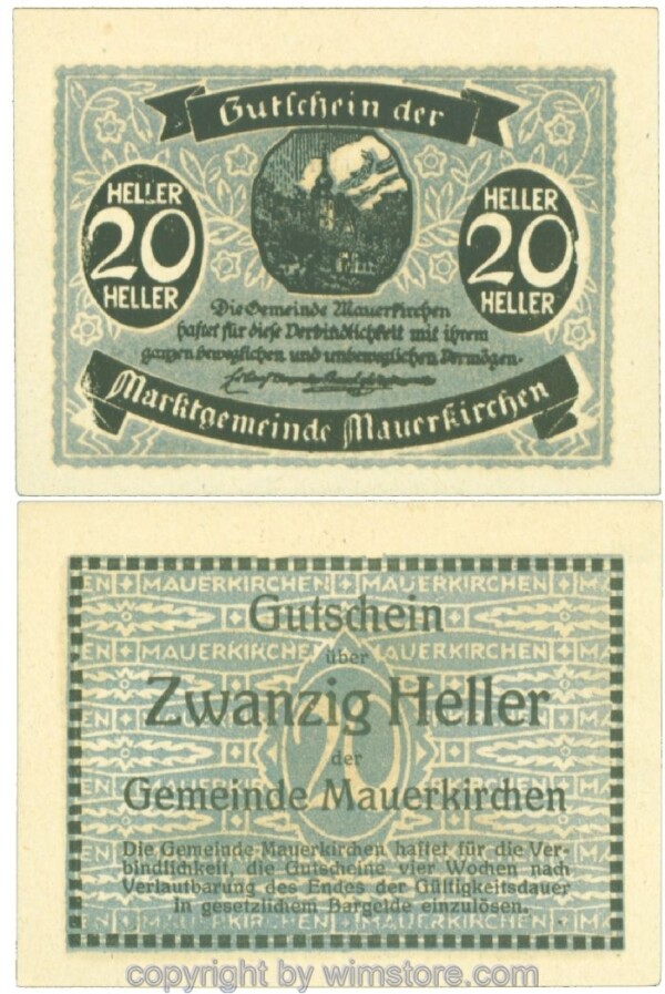 sn108864 Mauerkirchen, J00598ICa, 20 Heller; 1
