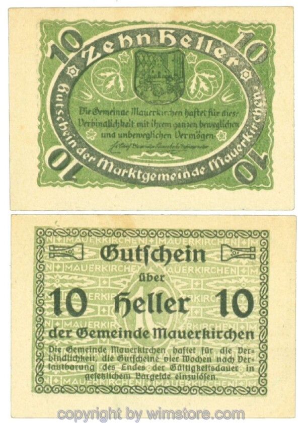 Mauerkirchen, J00598ICe, 10 Heller; 1