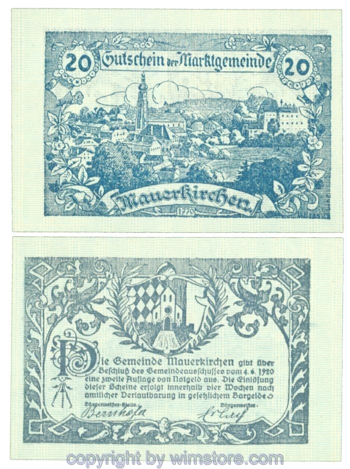 sn108874 Mauerkirchen, J00598IIa, 20 Heller; 1