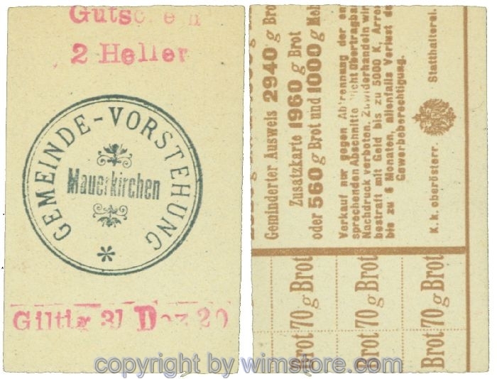 sn108880 Mauerkirchen, J00598IIIa, 2 Heller; 1