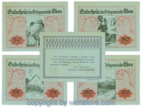 Eben, J00141SIIIa, Serie 30, 50, 75, 90 Heller; 1