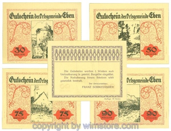 Eben, J00141SIIId, Serie 30, 50, 75, 90 Heller; 1