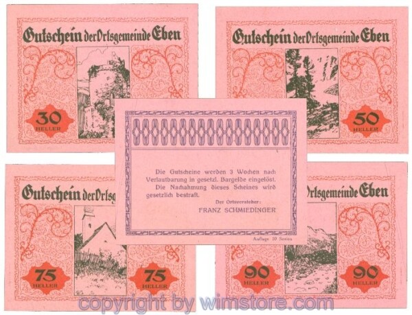 Eben, J00141SIIIh, Serie 30, 50, 75, 90 Heller; 1