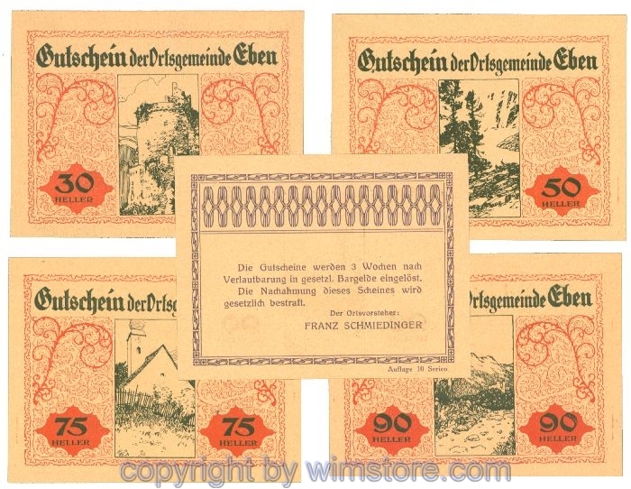 Eben, J00141SIIIj, Serie 30, 50, 75, 90 Heller; 1
