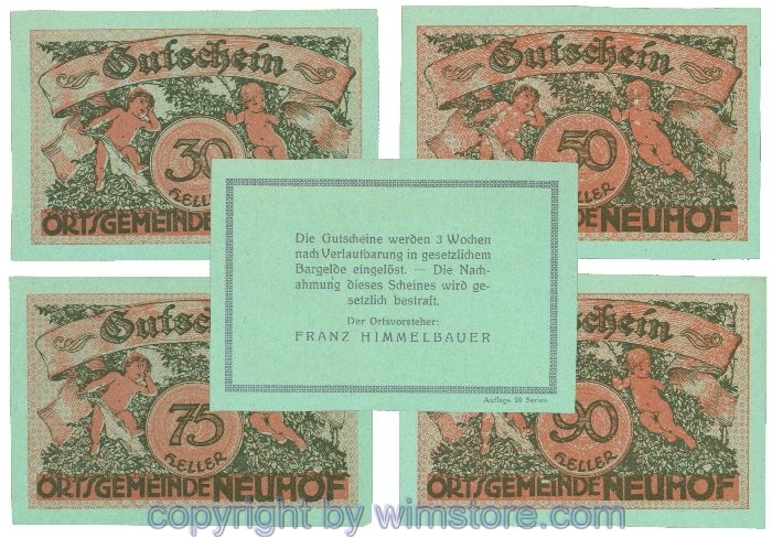 Neuhof, J00647SIIIa, Serie 30, 50, 75, 90 Heller; 1