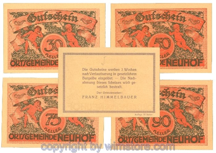 Neuhof, J00647SIIIj, Serie 30, 50, 75, 90 Heller; 1