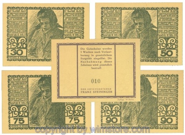 Plochwald, J00754IIb, Serie 30, 50, 75, 90 Heller; 1