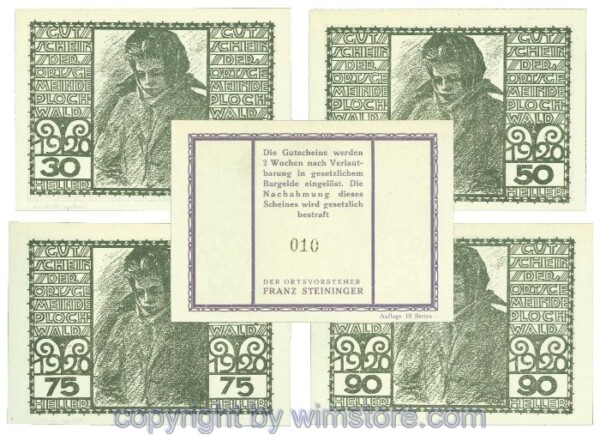 Plochwald, J00754IIm, Serie 30, 50, 75, 90 Heller; 1