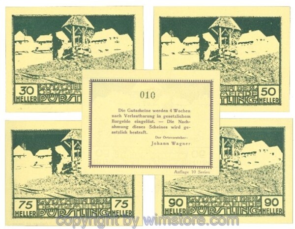 Pürstling, J00803IVf, Serie 30, 50, 75, 90 Heller; 1