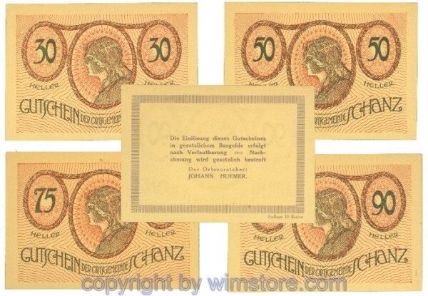 Schanz, J00953IIIb, Serie 30, 50, 75, 90 Heller; 1