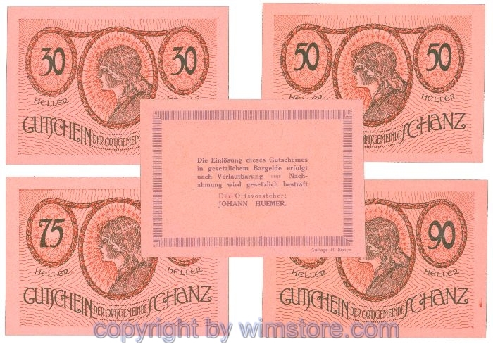 Schanz, J00953IIIh, Serie 30, 50, 75, 90 Heller; 1