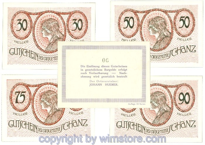 Schanz, J00953IIIo, Serie 30, 50, 75, 90 Heller; 1