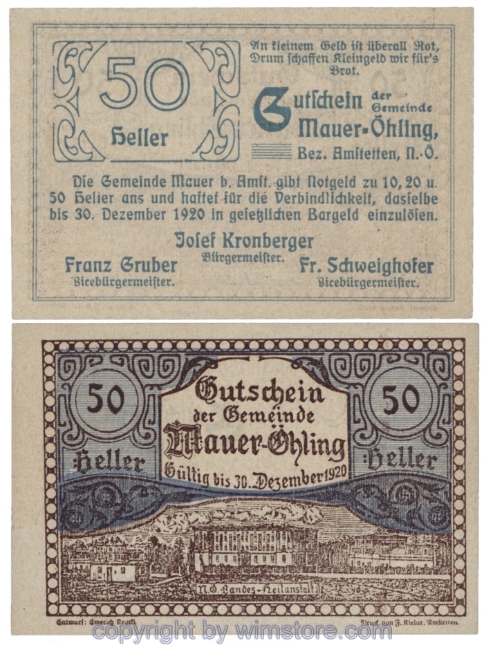 Mauer-Öhling, J00599b, 50 Heller; 1
