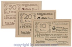 Mauer-Öhling, J00599e, Serie 10, 20, 50 Heller; 1