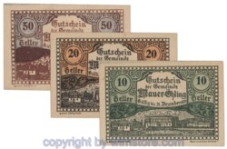 Mauer-Öhling, J00599e, Serie 10, 20, 50 Heller; 1