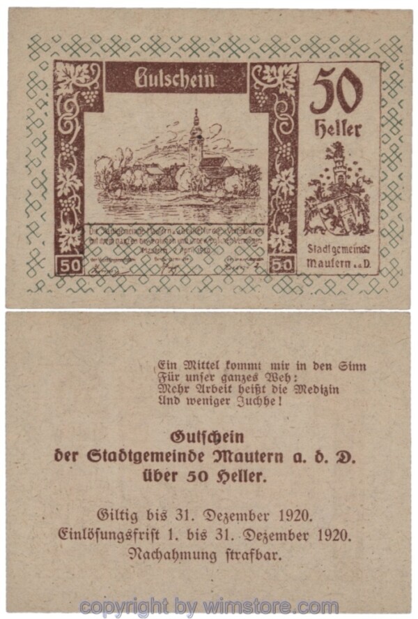 Mautern, J00600Id, 50 Heller; 1