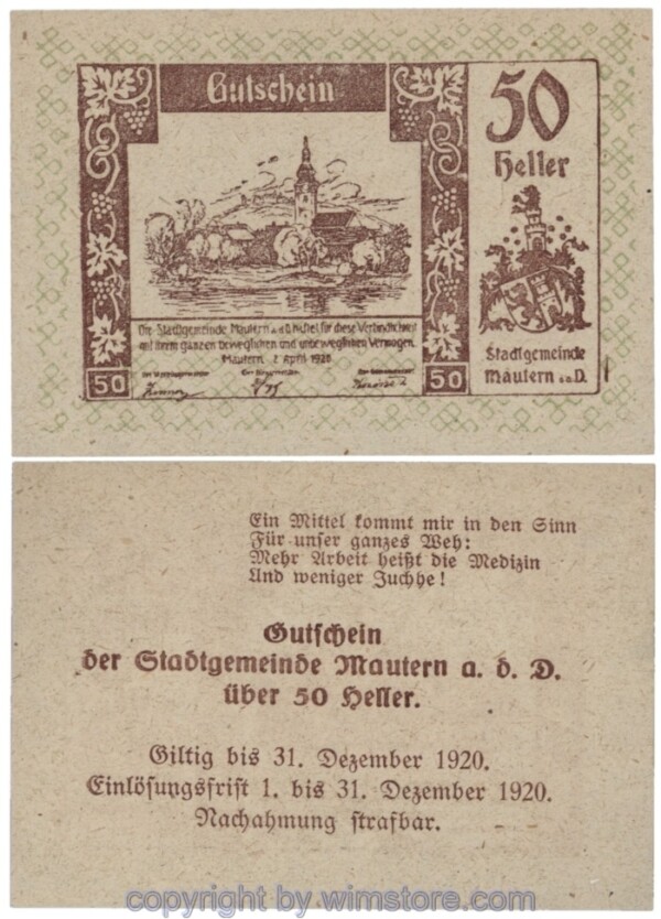 Mautern, J00600Ie, 50 Heller; 1
