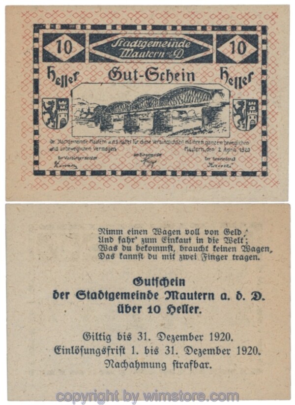 Mautern, J00600Ii, 10 Heller; 1