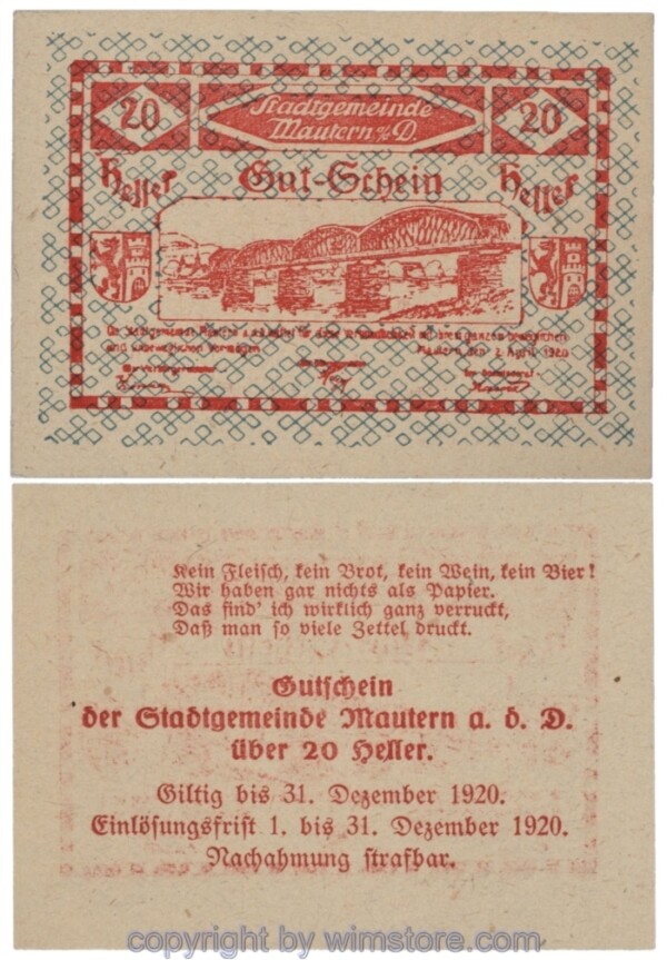 Mautern, J00600Ij, 20 Heller; 1