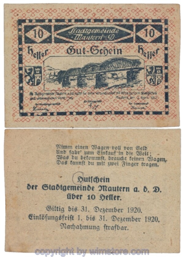Mautern, J00600Iq, 10 Heller; 2