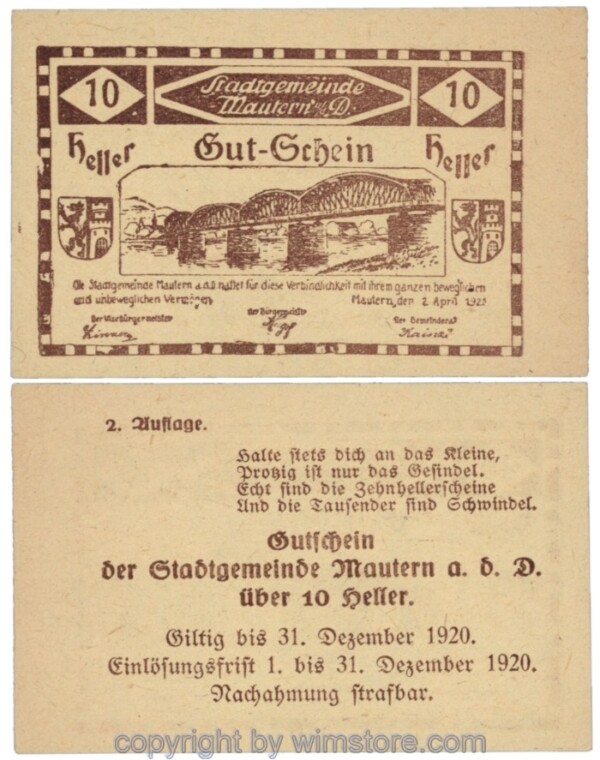 Mautern, J00600IIb12, 10 Heller; 1
