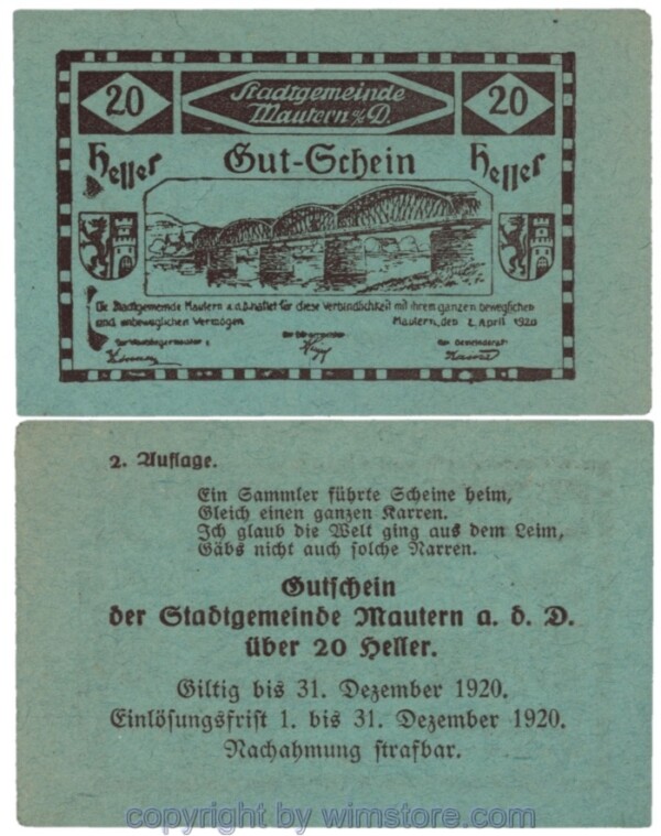 Mautern, J00600IIc16, 20 Heller; 1