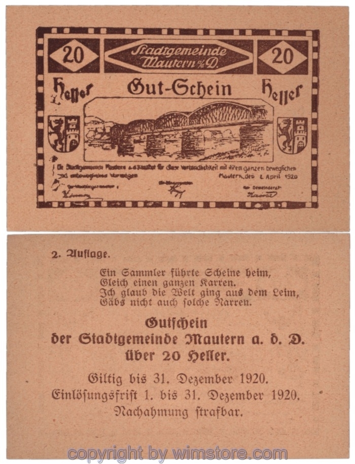sn109033 Mautern, J00600IId19, 20 Heller; 1