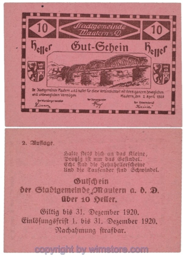 Mautern, J00600IIe21, 10 Heller; 1