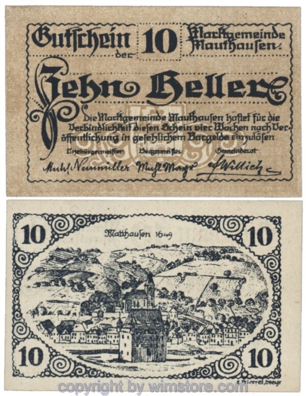 Mauthausen, J00601Ia, 10 Heller; 1