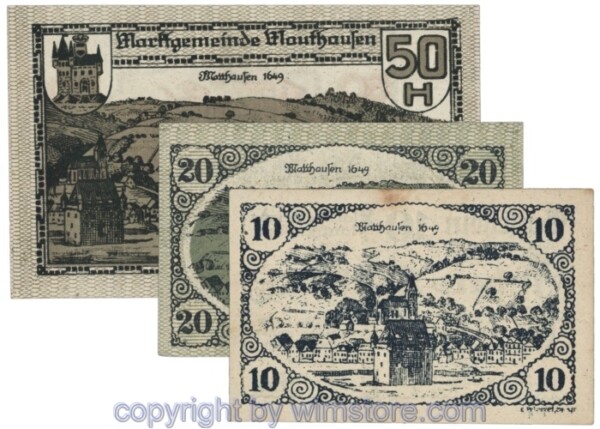 Mauthausen, J00601Ia, Serie 10, 20, 50 Heller; 1