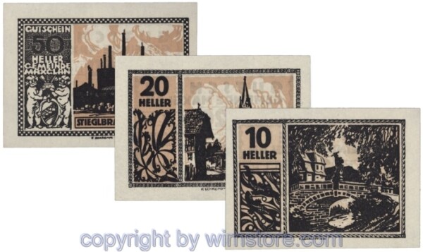 Maxglan, J00602a, Serie 10, 20, 50 Heller; 1
