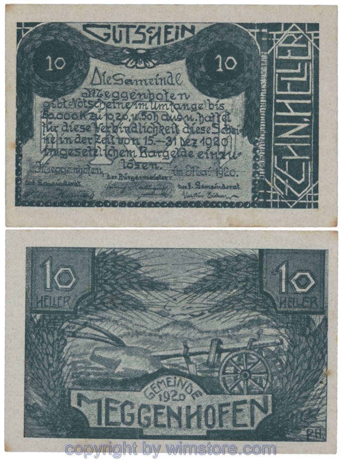 sn109056 Meggenhofen, J00603I, 10 Heller; 1