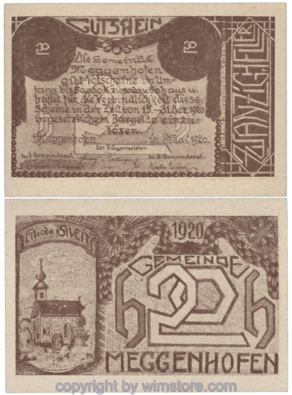sn109057 Meggenhofen, J00603I, 20 Heller; 1