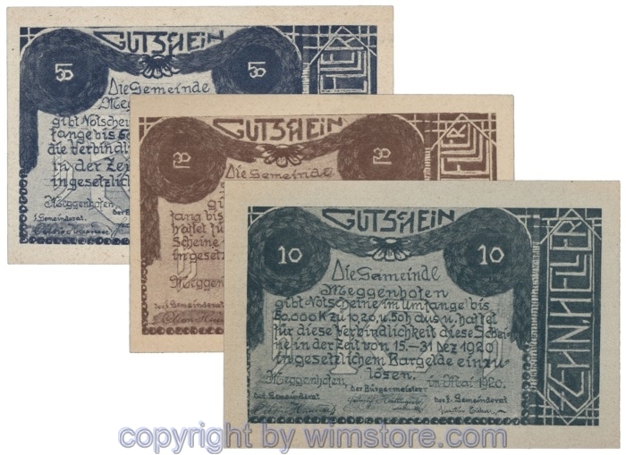 sn109058 Meggenhofen, J00603I, Serie 10, 20, 50 Heller; 1