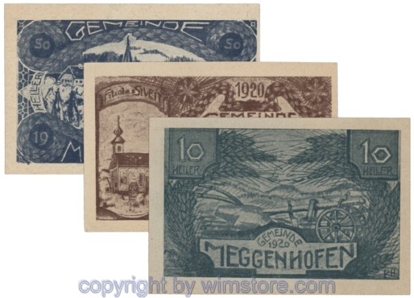 sn109058a Meggenhofen, J00603I, Serie 10, 20, 50 Heller; 1