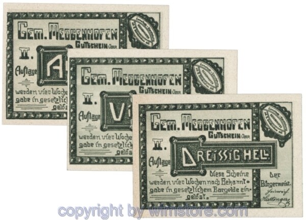 Meggenhofen, J00603IIc, Serie 30, 40, 80 Heller; 1