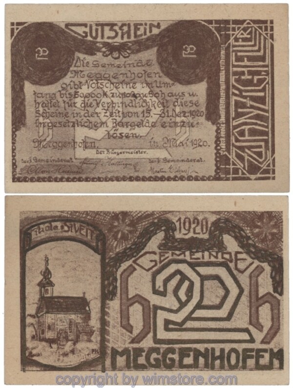 Meggenhofen, J00603IIIa, 20 Heller; 1