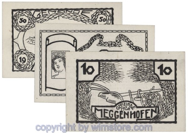 Meggenhofen, J00603IIIf, Serie 10, 20, 50 Heller; 1