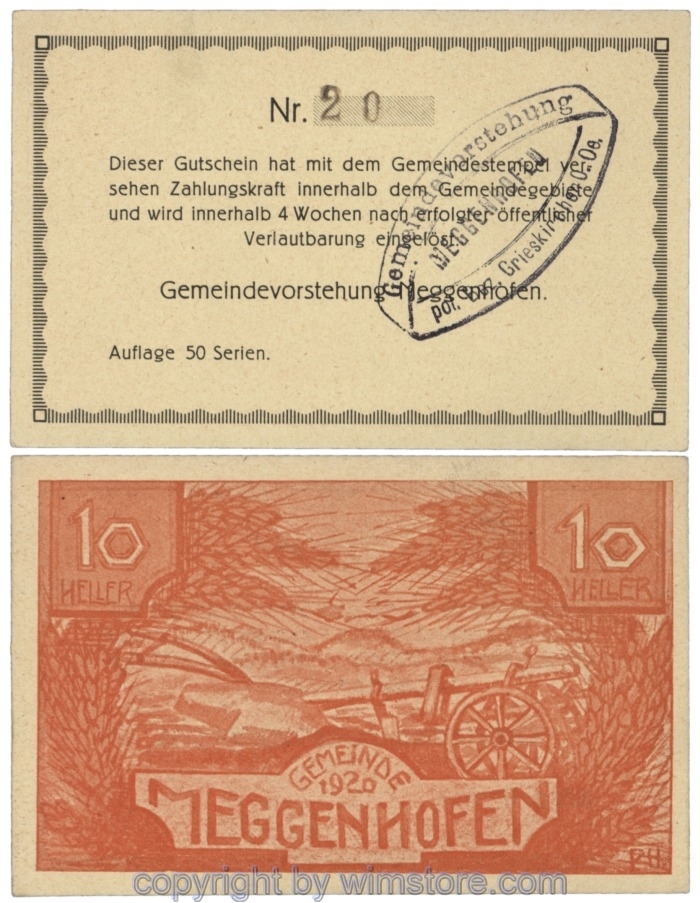 sn109077 Meggenhofen, J00603IIIj, 10 Heller; 1