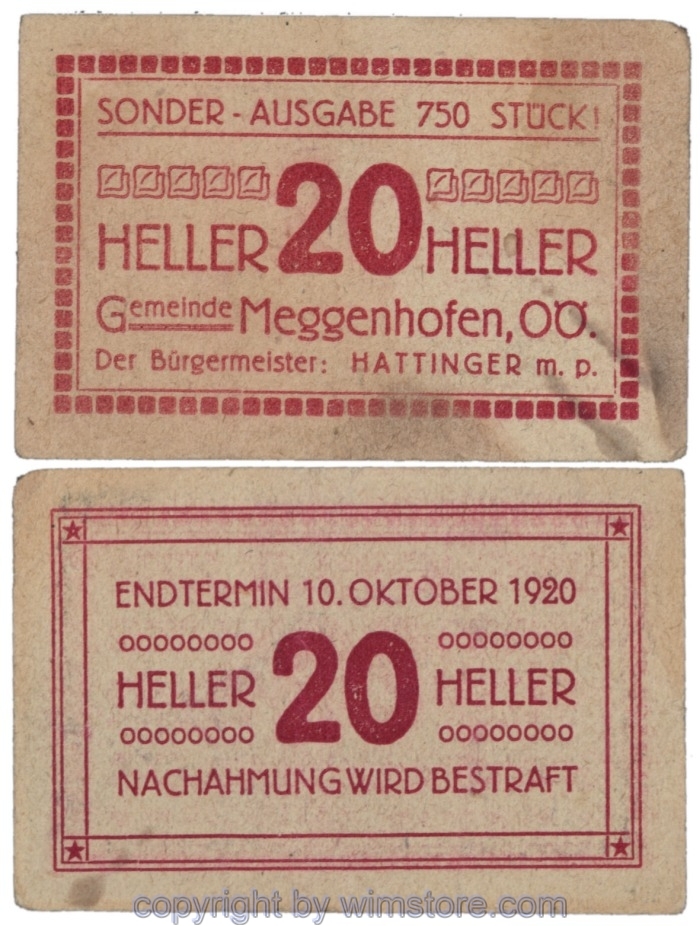 sn109081 Meggenhofen, J00603Ve, 10 Heller; 2