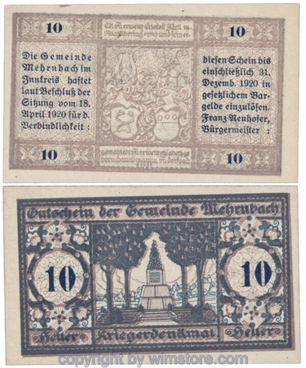 Mehrnbach, J00604N1, 10 Heller; 1